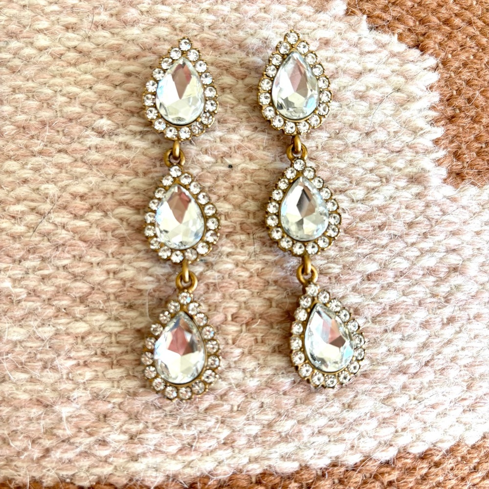 Loren Hope Crystal Drop Pendant Earrings 3” - Picture 6 of 6